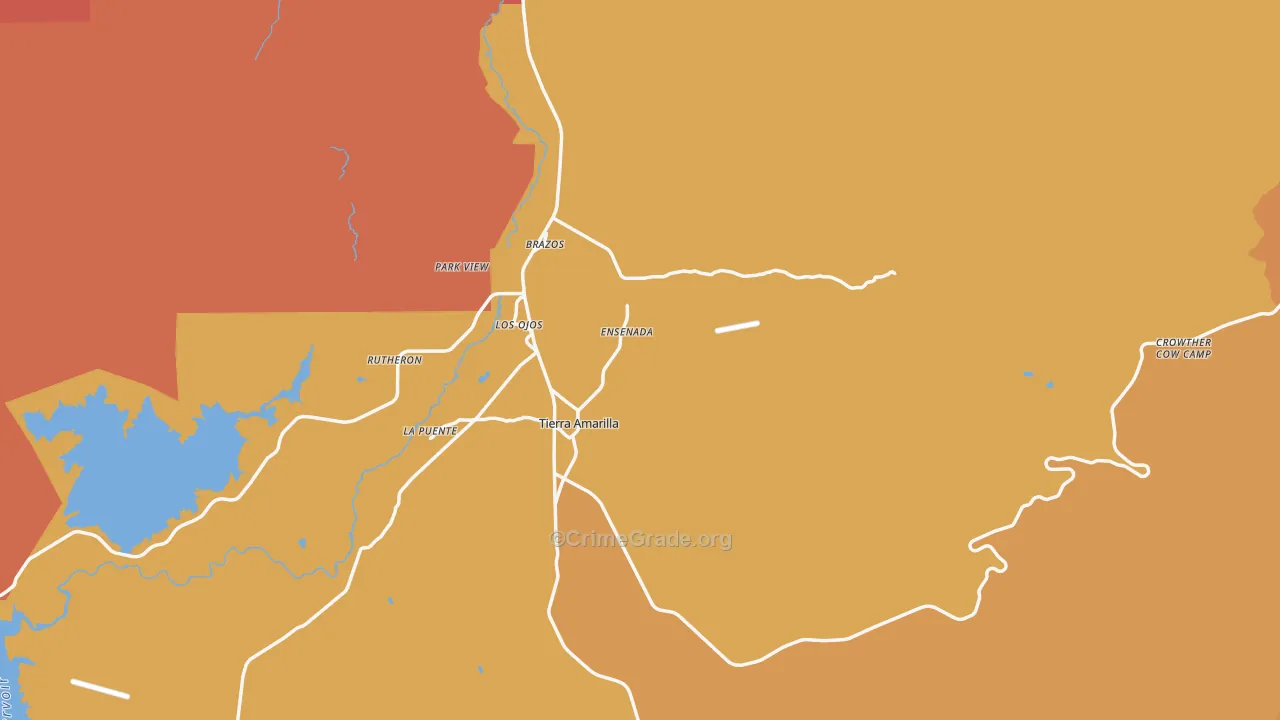 Tierra Amarilla, NM Map of Vandalism Rates