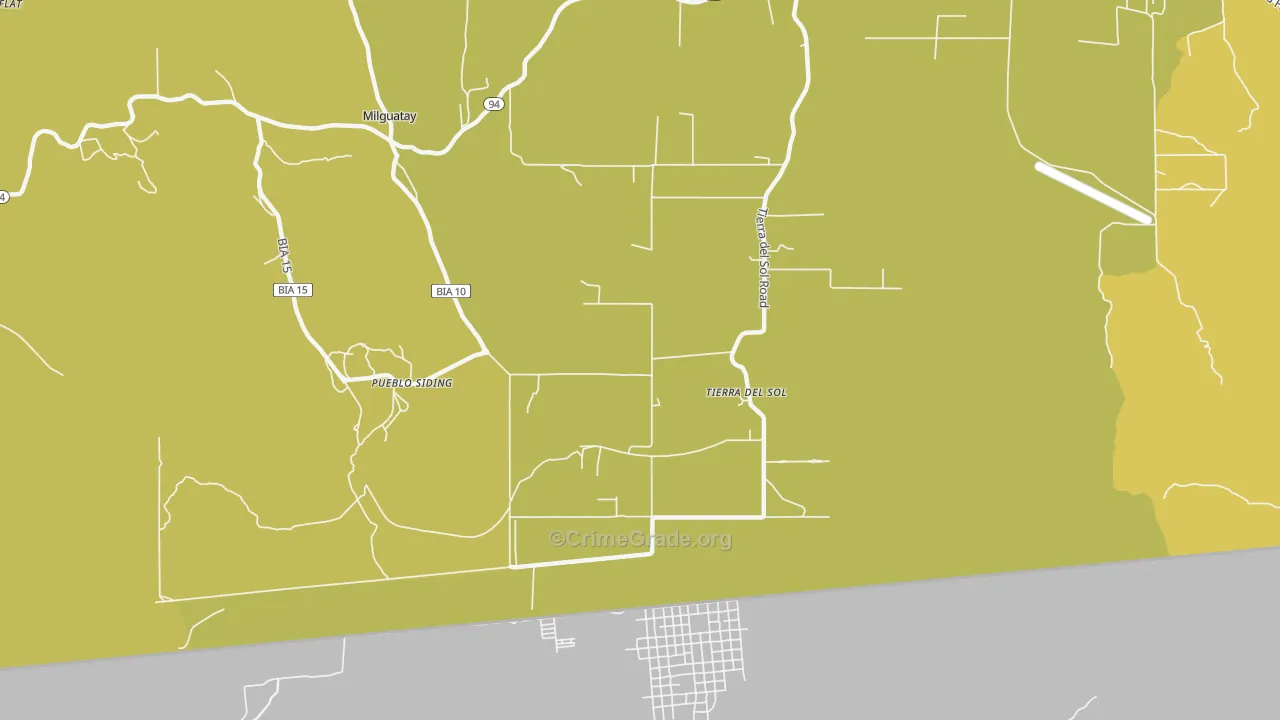 Tierra del Sol, CA Map of Vandalism Rates