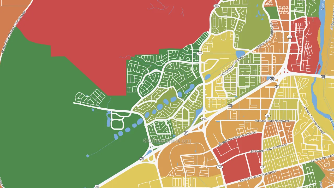 Tierra Oeste, Albuquerque, NM Map of Vandalism Rates
