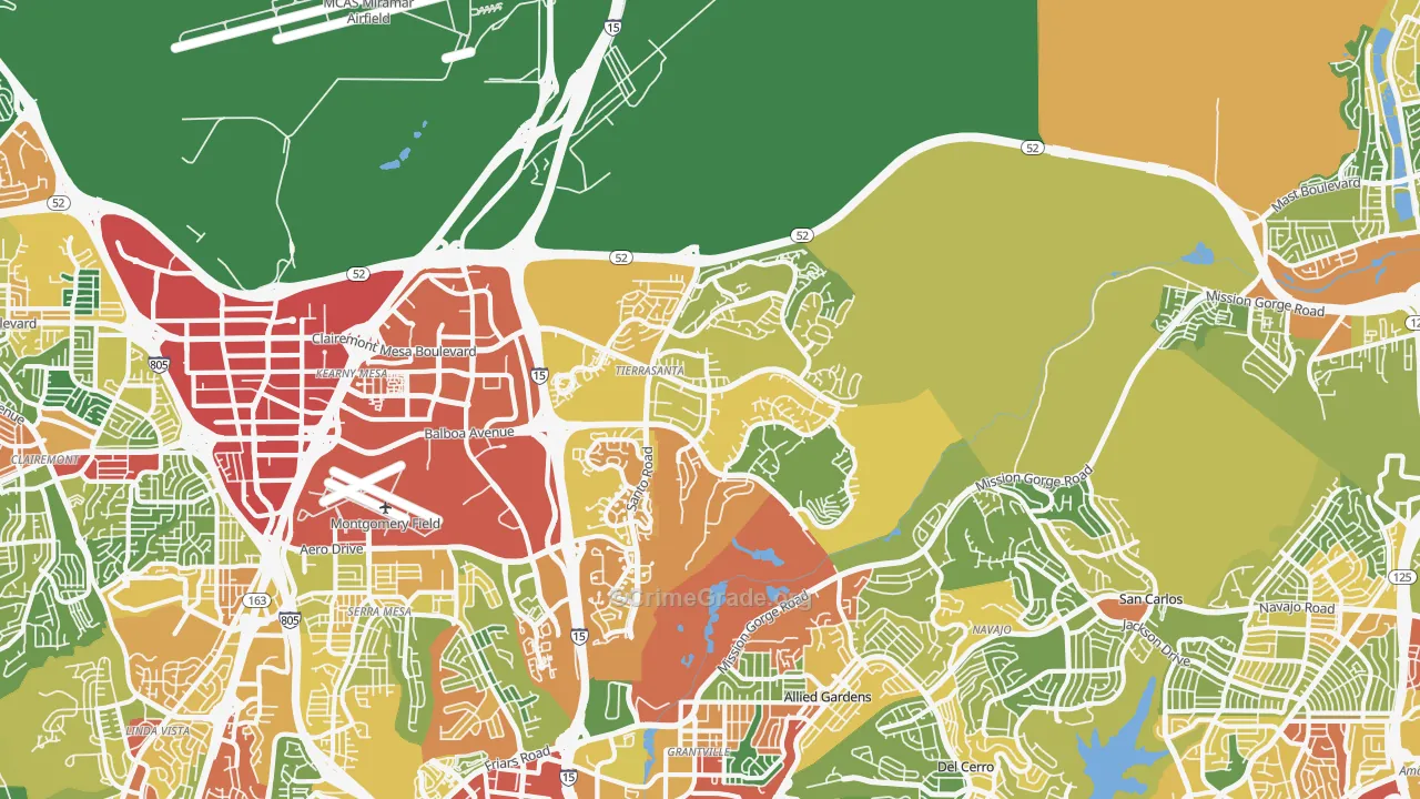 Tierrasanta, San Diego, CA Map of Vandalism Rates