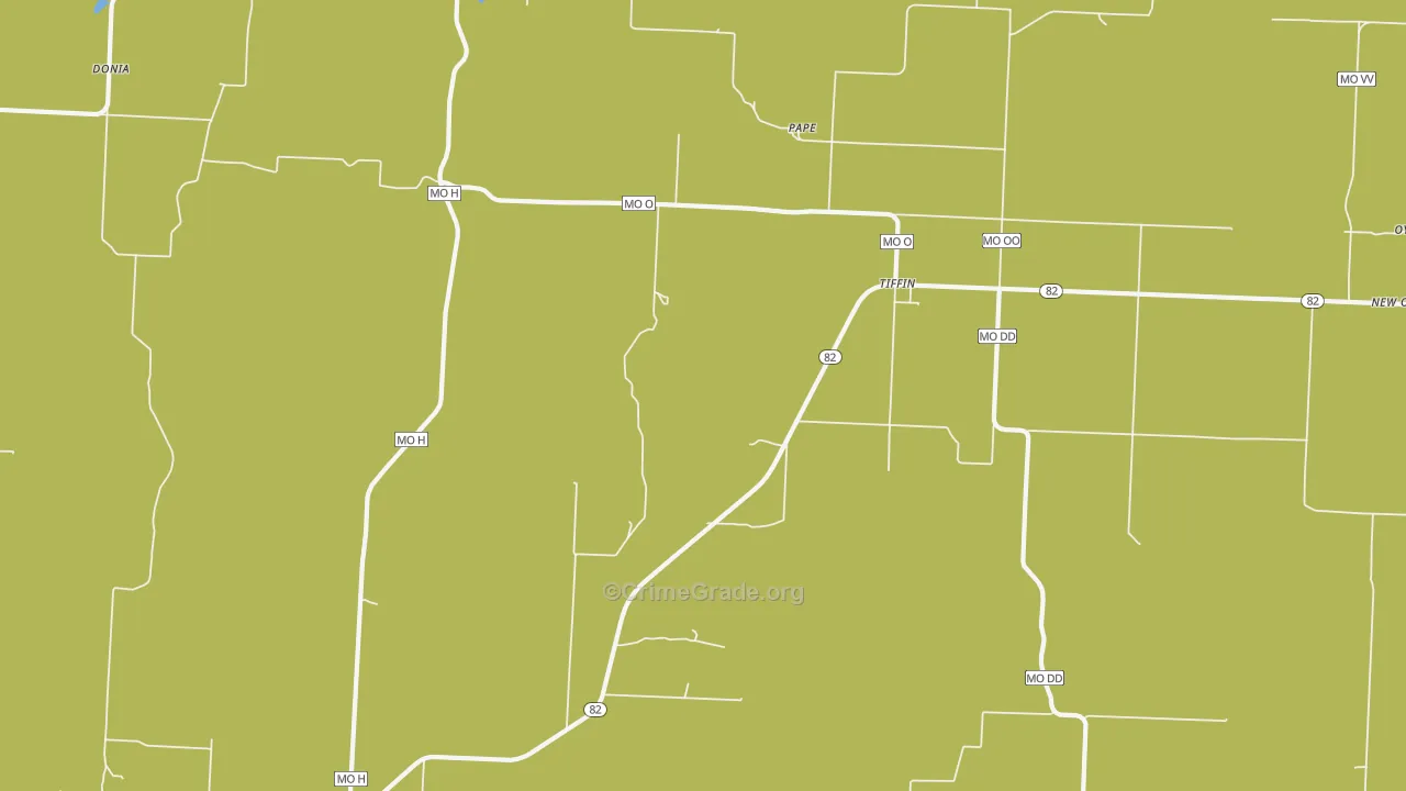 Tiffin, MO Map of Vandalism Rates