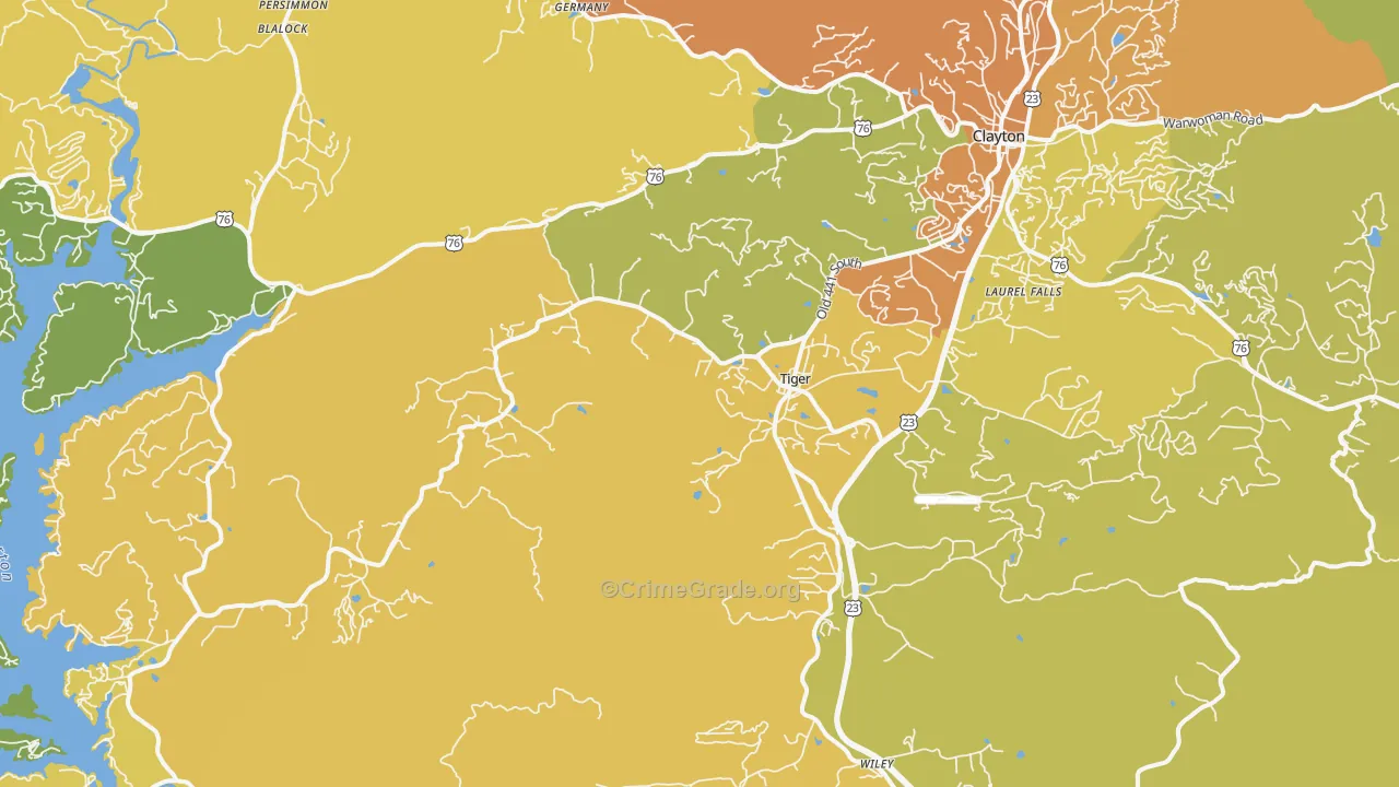 Tiger, GA Map of Vandalism Rates