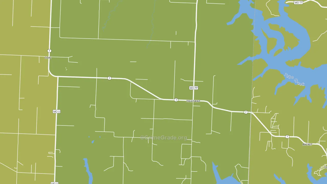 Tightwad, MO Map of Vandalism Rates