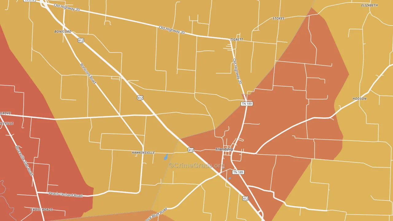 Tigrett, TN Map of Vandalism Rates