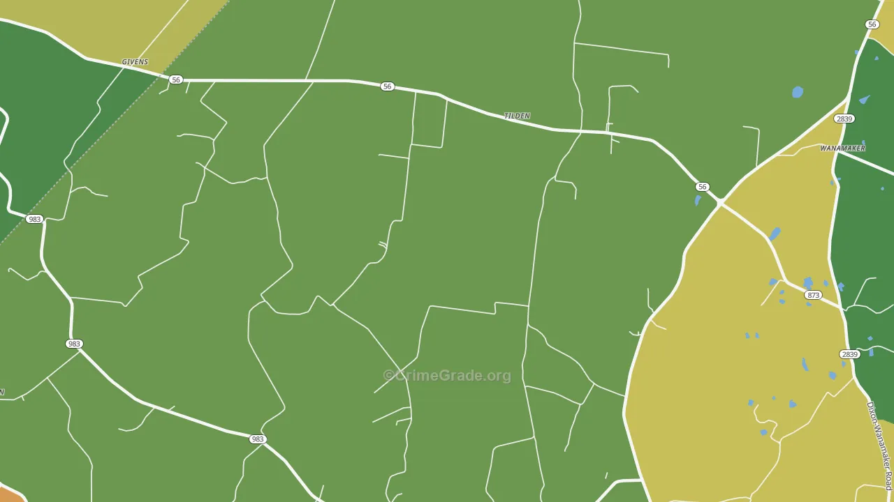 Tilden, KY Map of Vandalism Rates