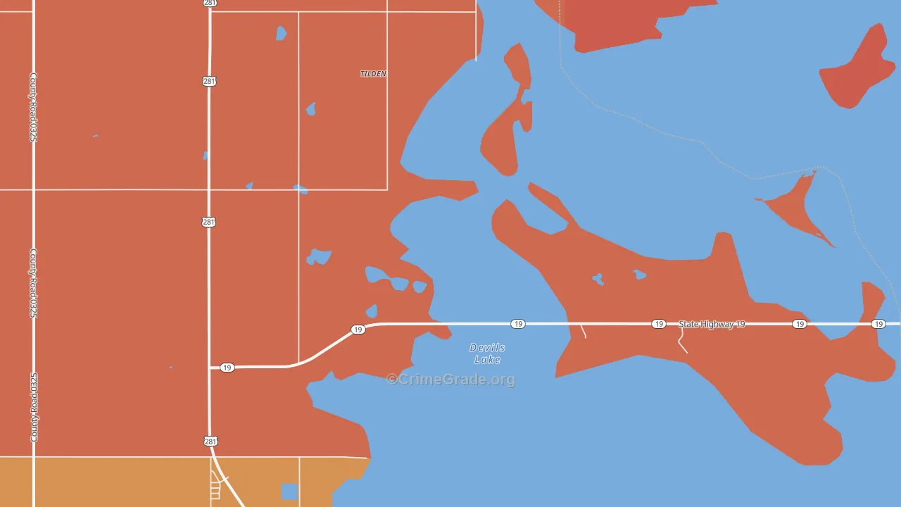 Tilden, ND Map of Vandalism Rates
