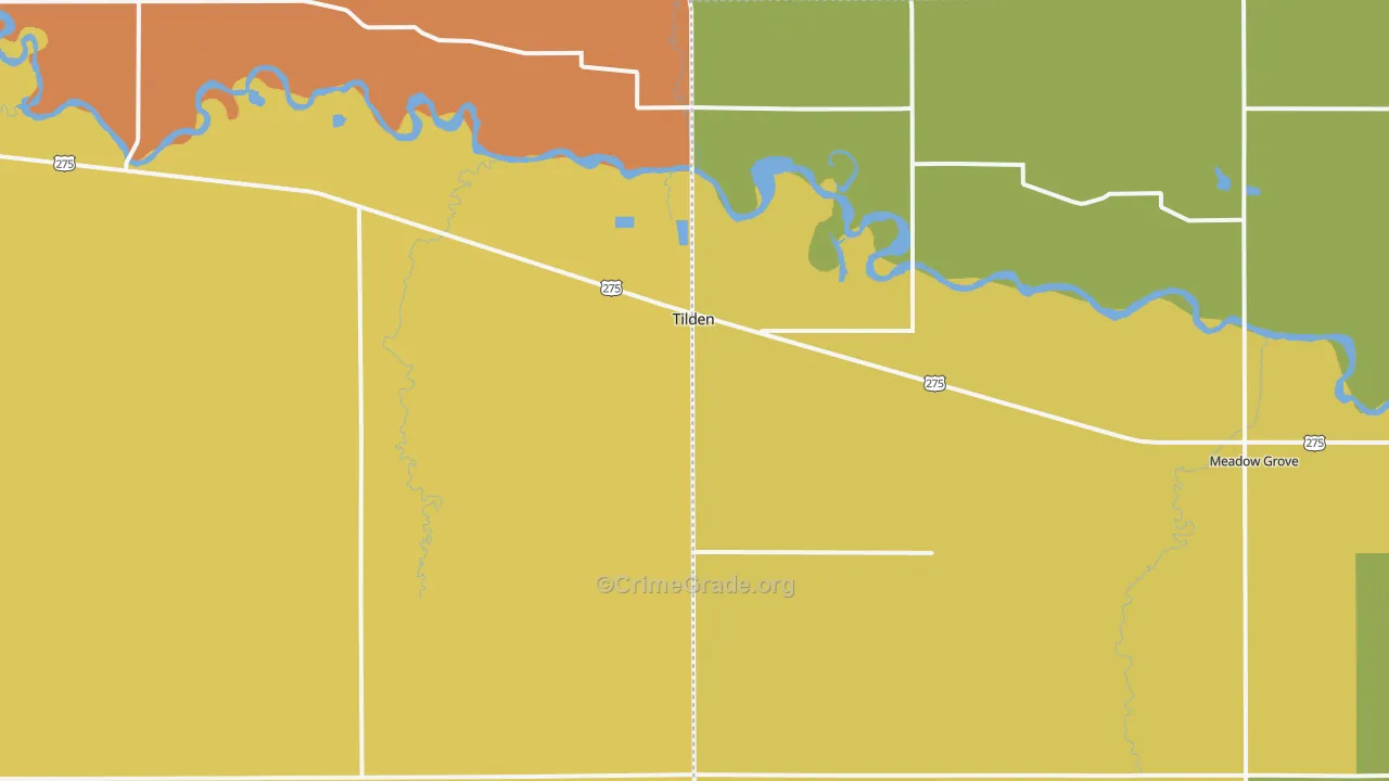 Tilden, NE Map of Vandalism Rates