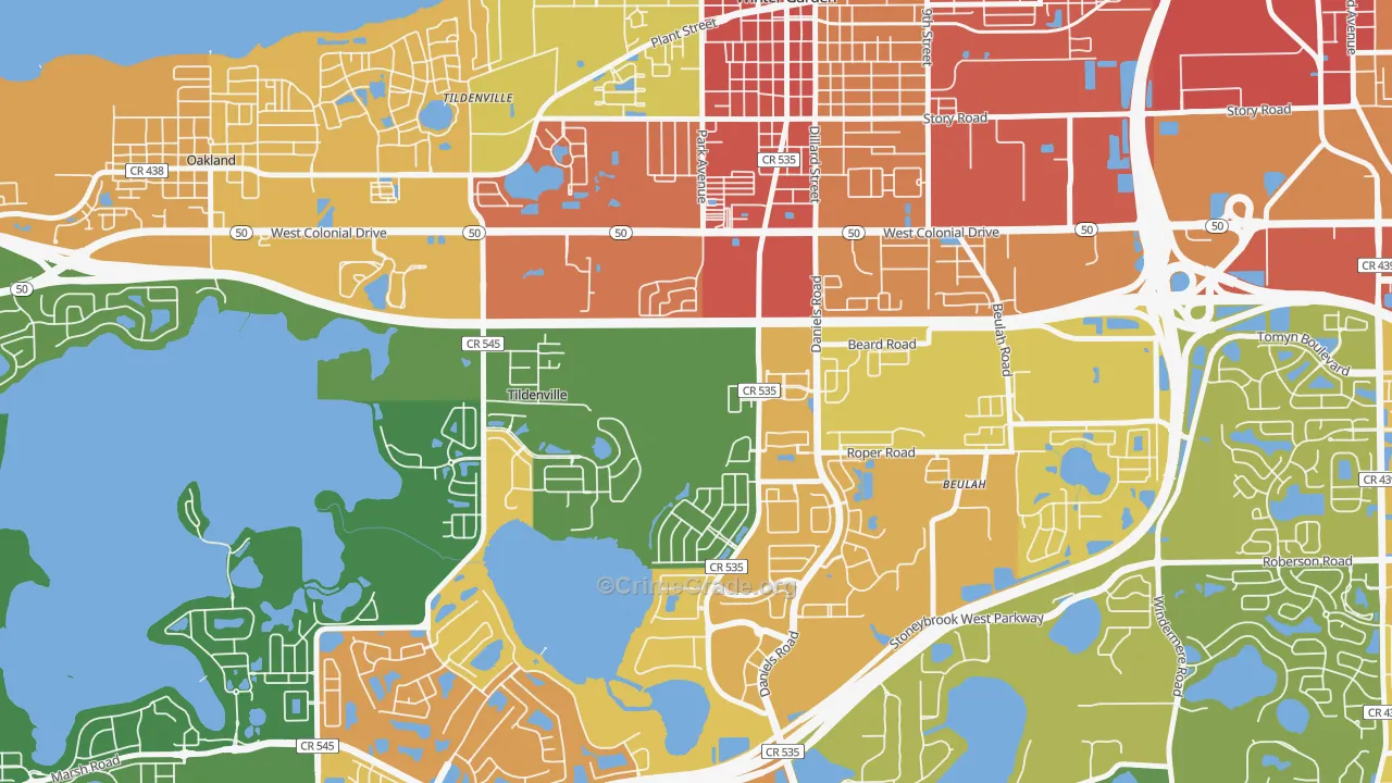 Tildenville, FL Map of Vandalism Rates