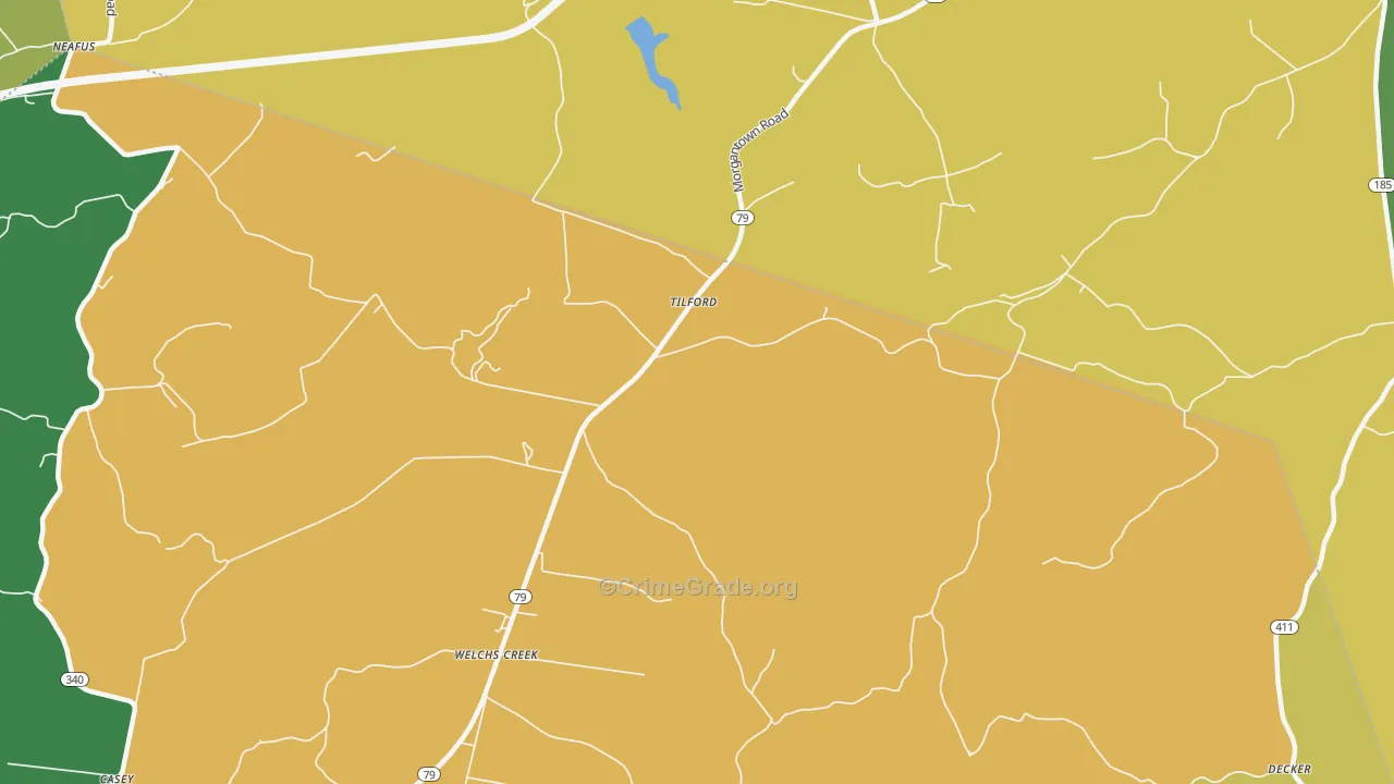 Tilford, KY Map of Vandalism Rates