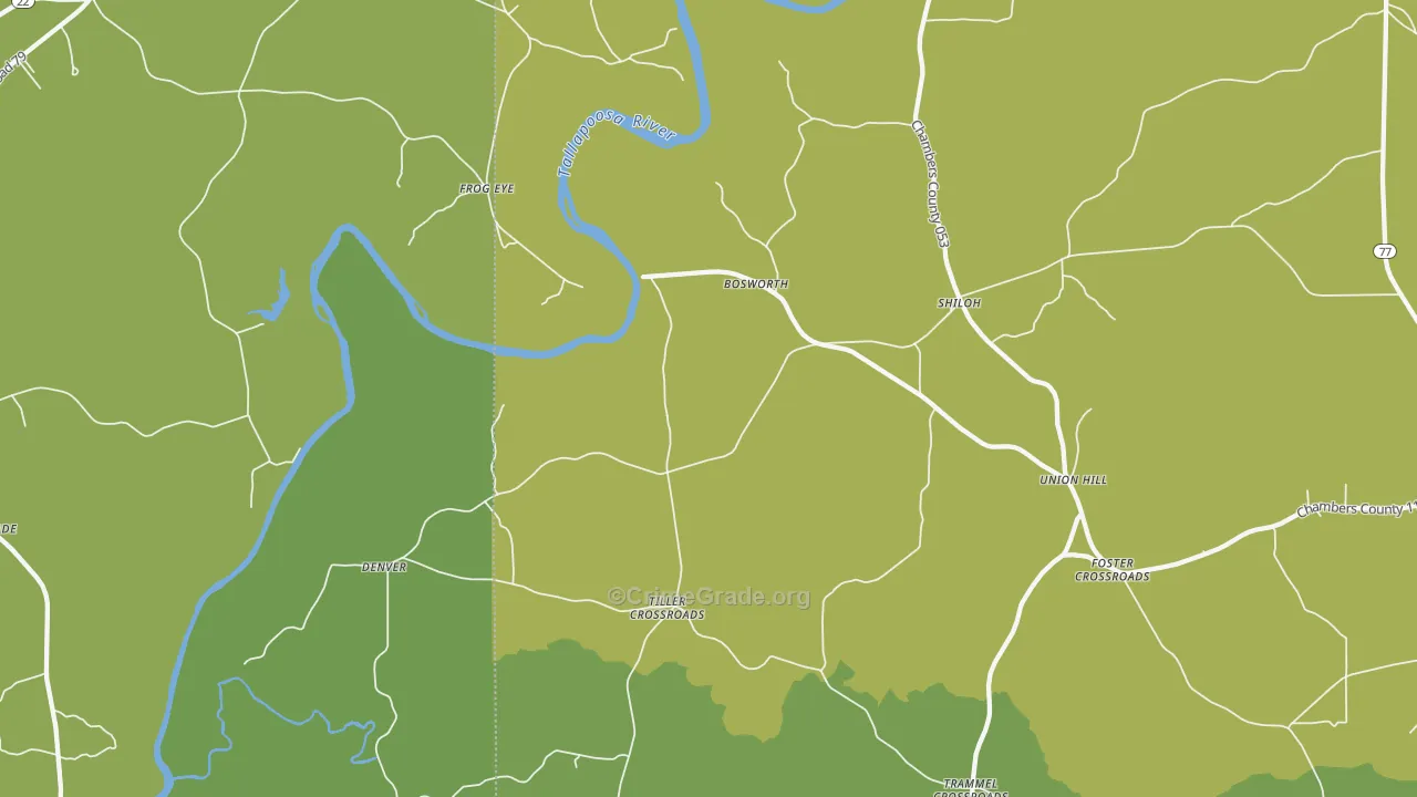 Tiller Crossroads, AL Map of Vandalism Rates