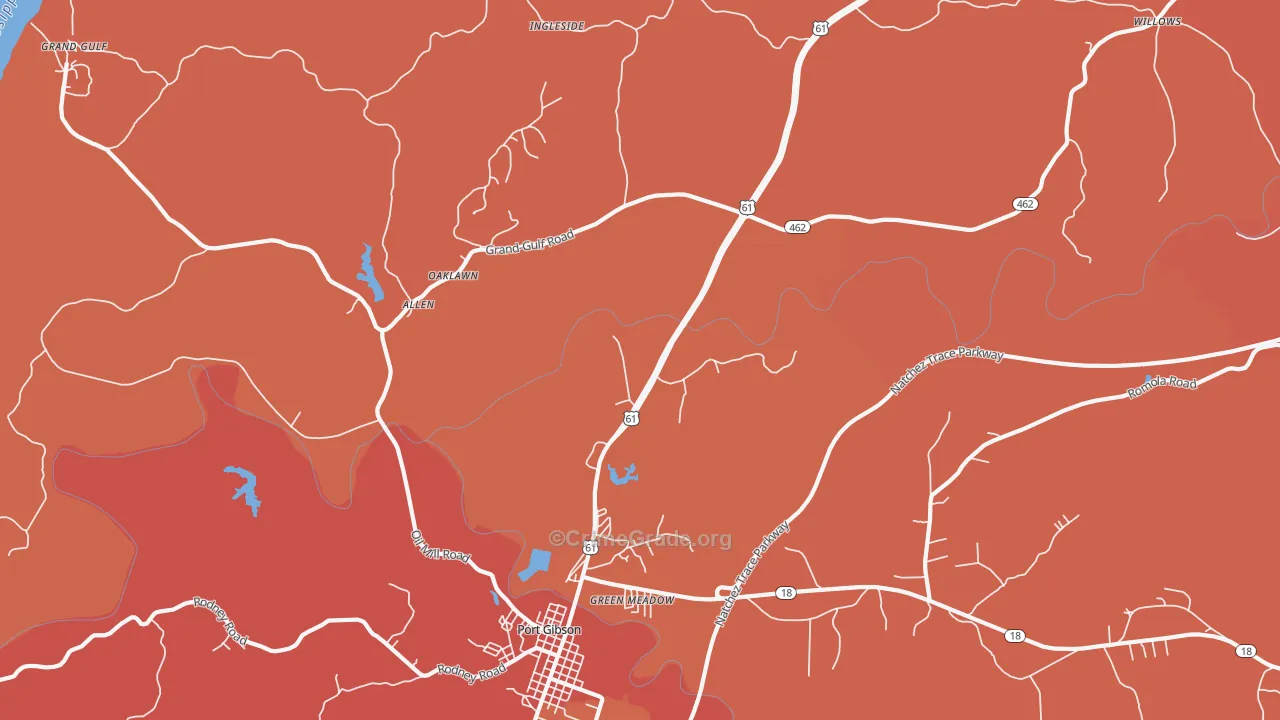 Tillman, MS Map of Vandalism Rates