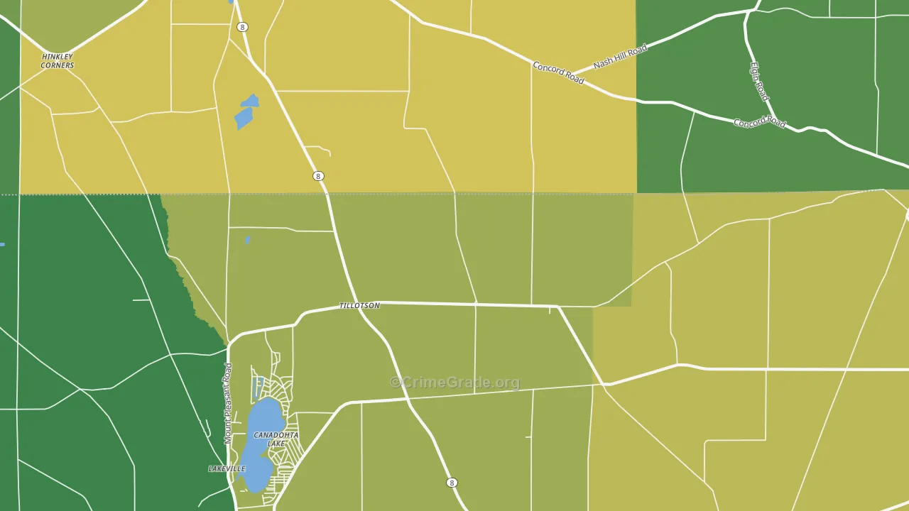 Tillotson, PA Map of Vandalism Rates