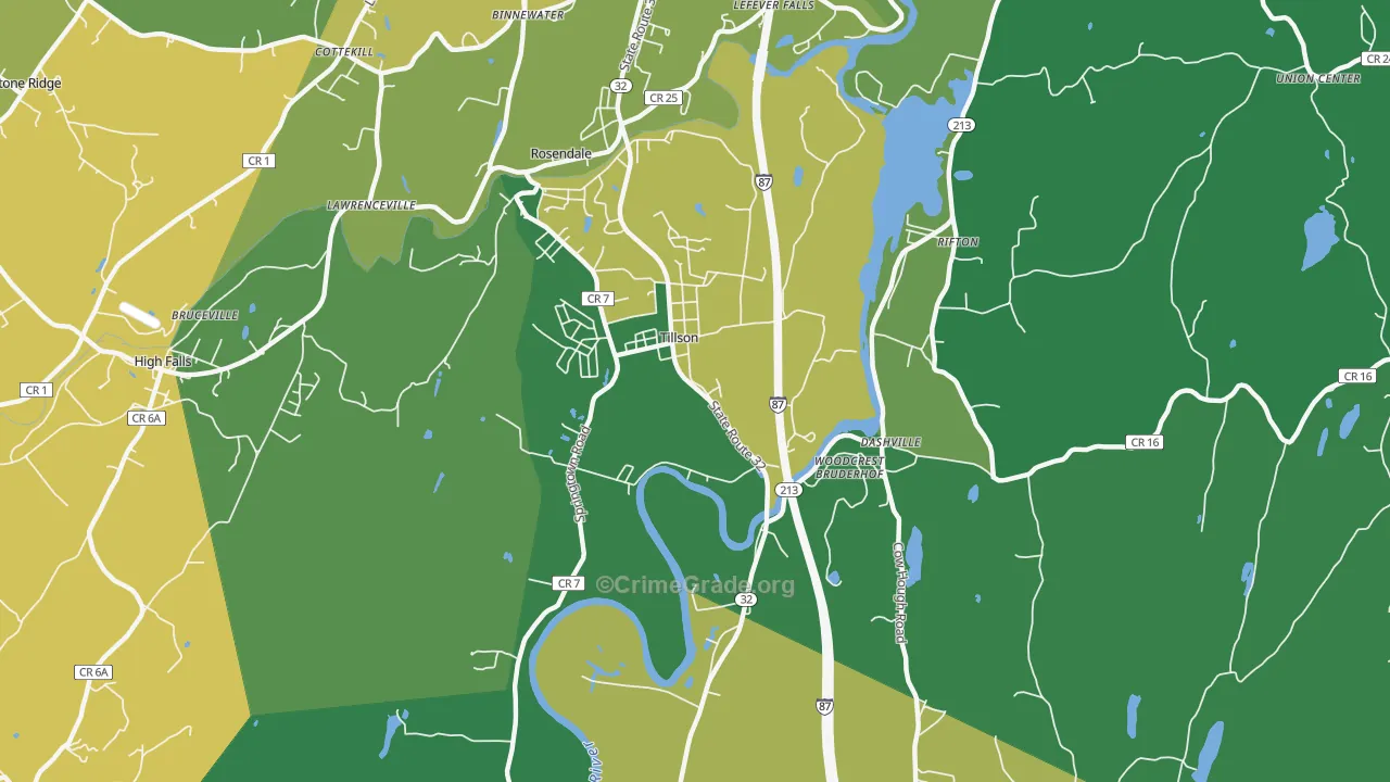 Tillson, NY Map of Vandalism Rates