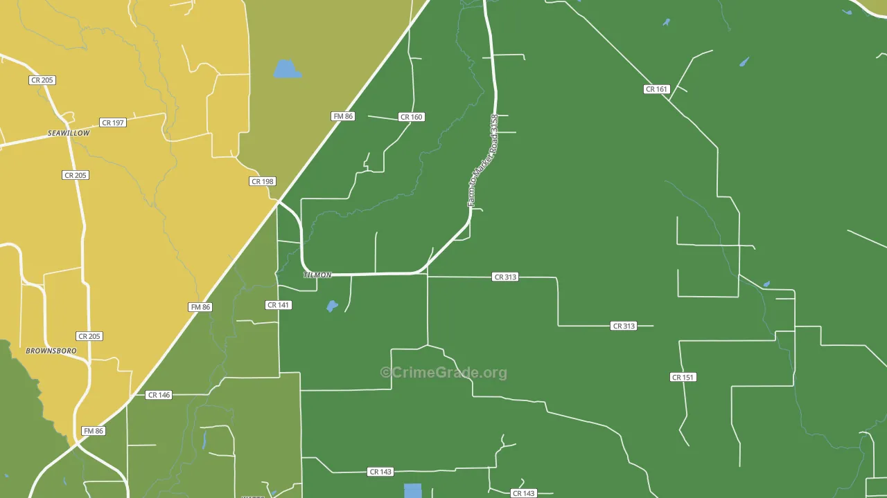 Tilmon, TX Map of Vandalism Rates