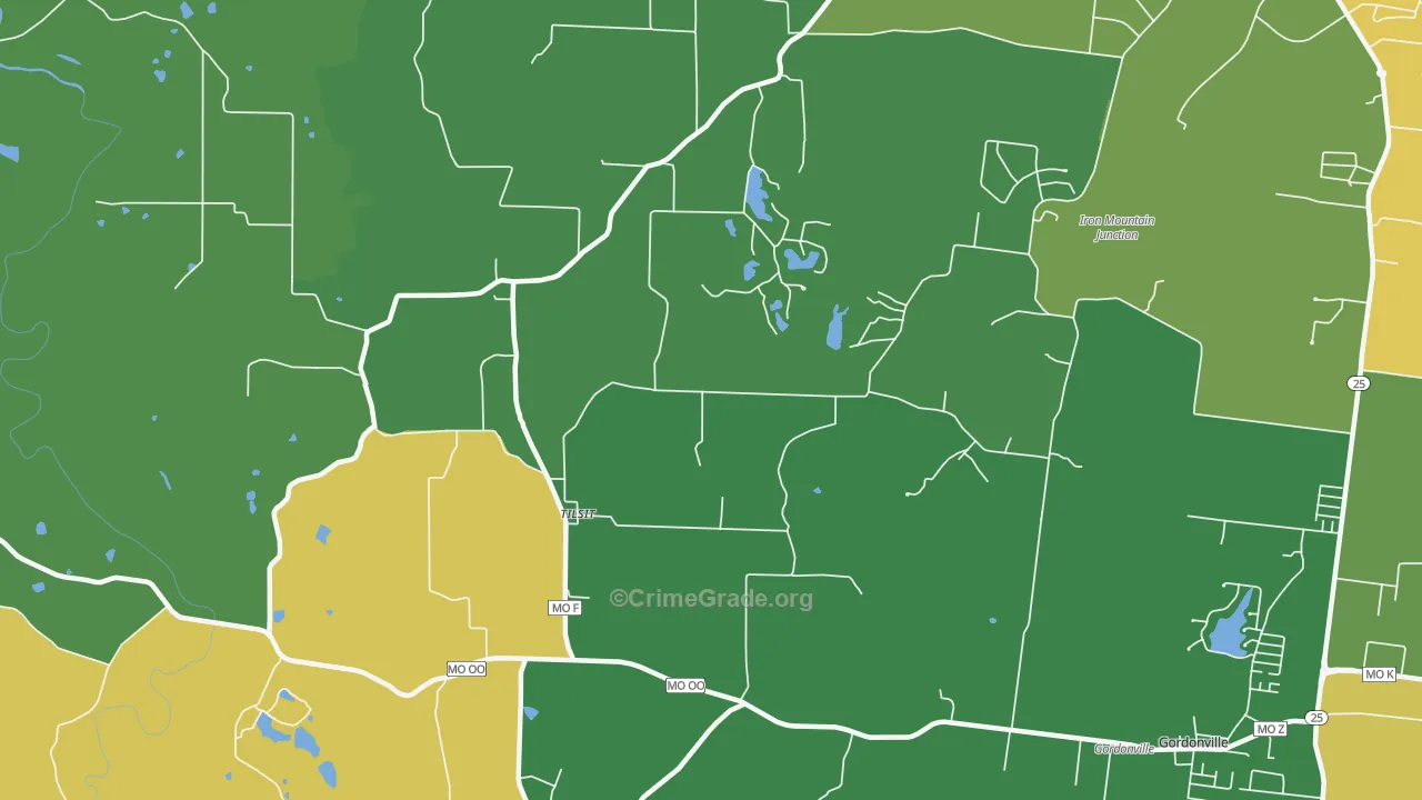 Tilsit, MO Map of Vandalism Rates
