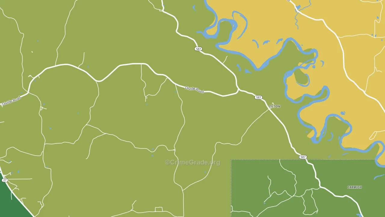 Tilton, MS Map of Vandalism Rates