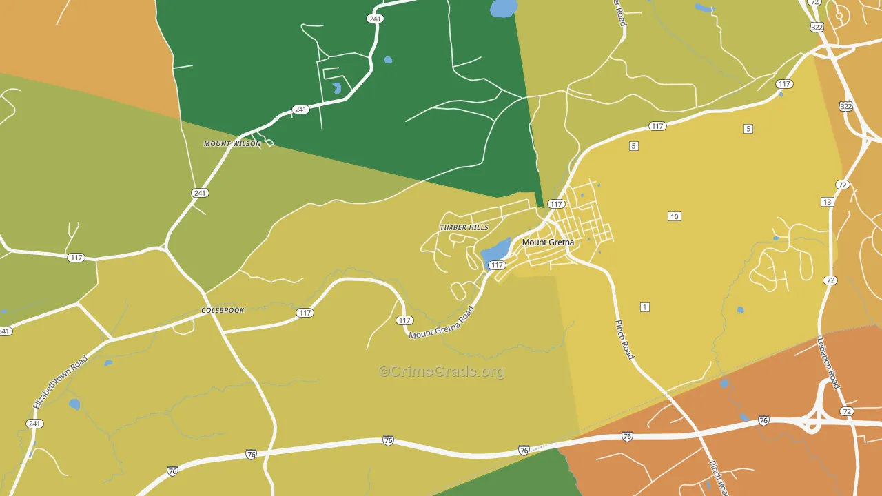 Timber Hills, PA Map of Vandalism Rates
