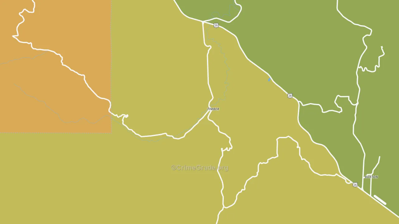 Timber, OR Map of Vandalism Rates