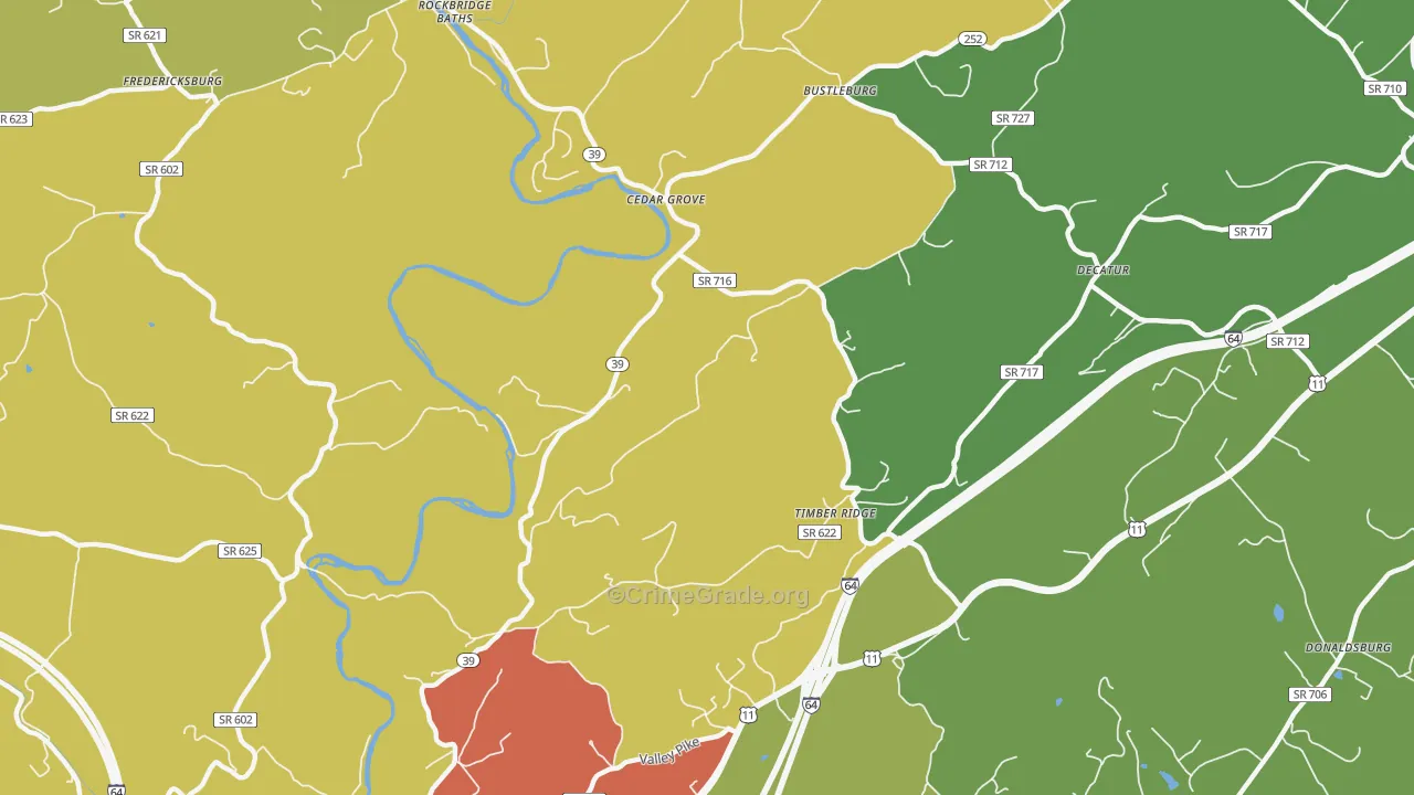 Timber Ridge, VA Map of Vandalism Rates
