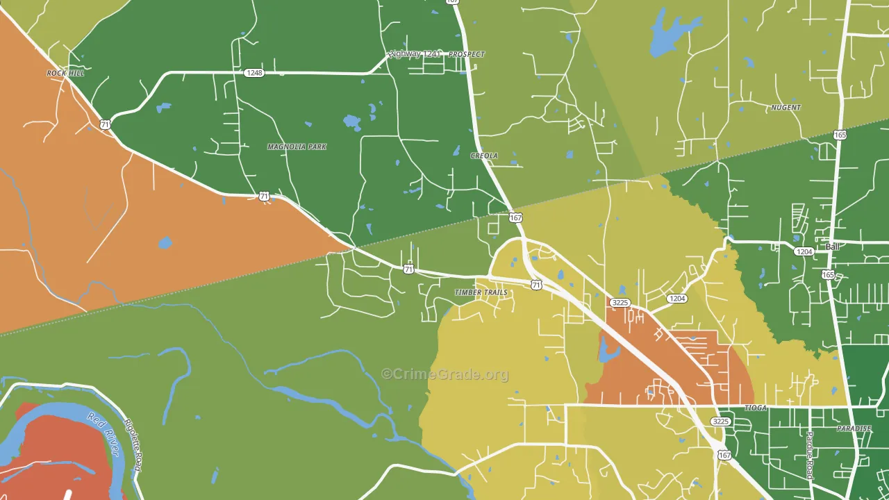 Timber Trails, LA Map of Vandalism Rates