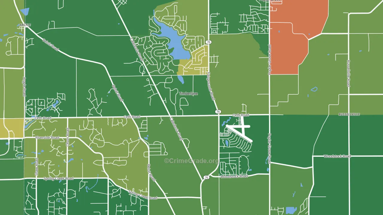 Timberlane, IL Map of Vandalism Rates
