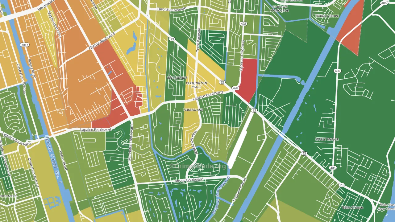 Timberlane, LA Map of Vandalism Rates