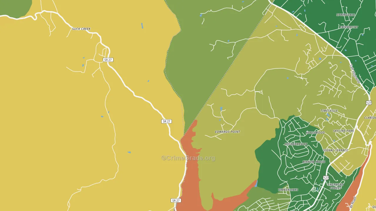 Timberlinks, TN Map of Vandalism Rates