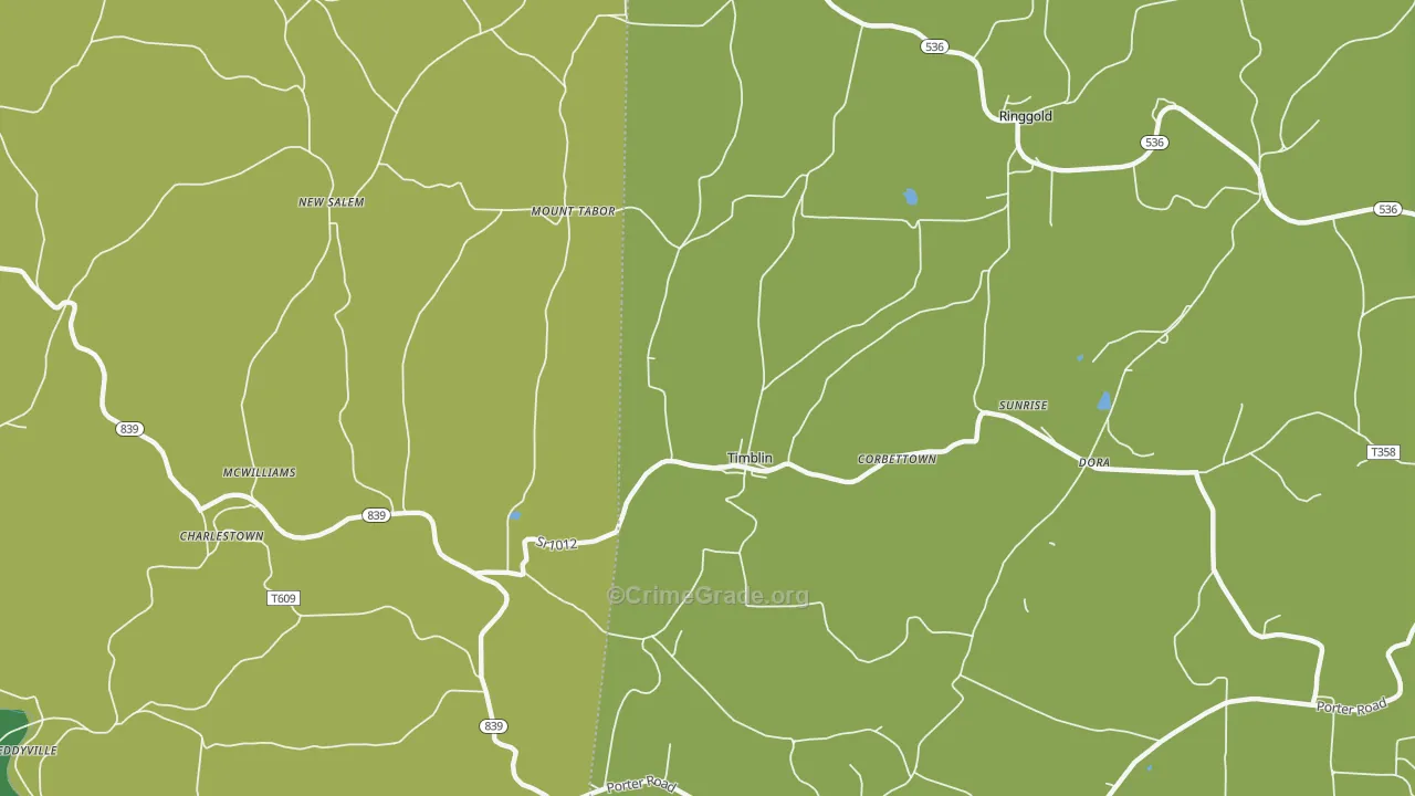Timblin, PA Map of Vandalism Rates