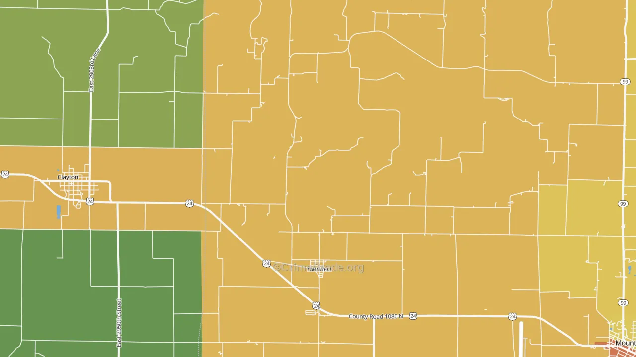 Timewell, IL Map of Vandalism Rates