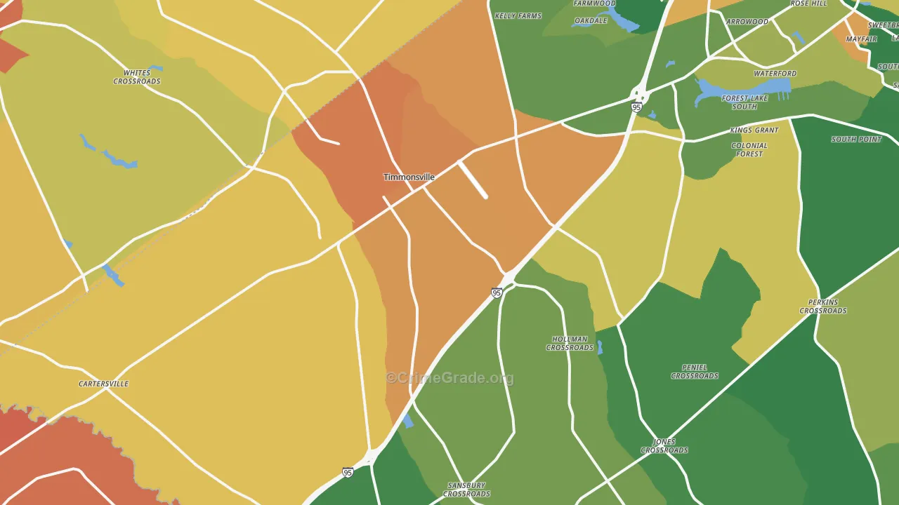 Timmonsville, SC Map of Vandalism Rates