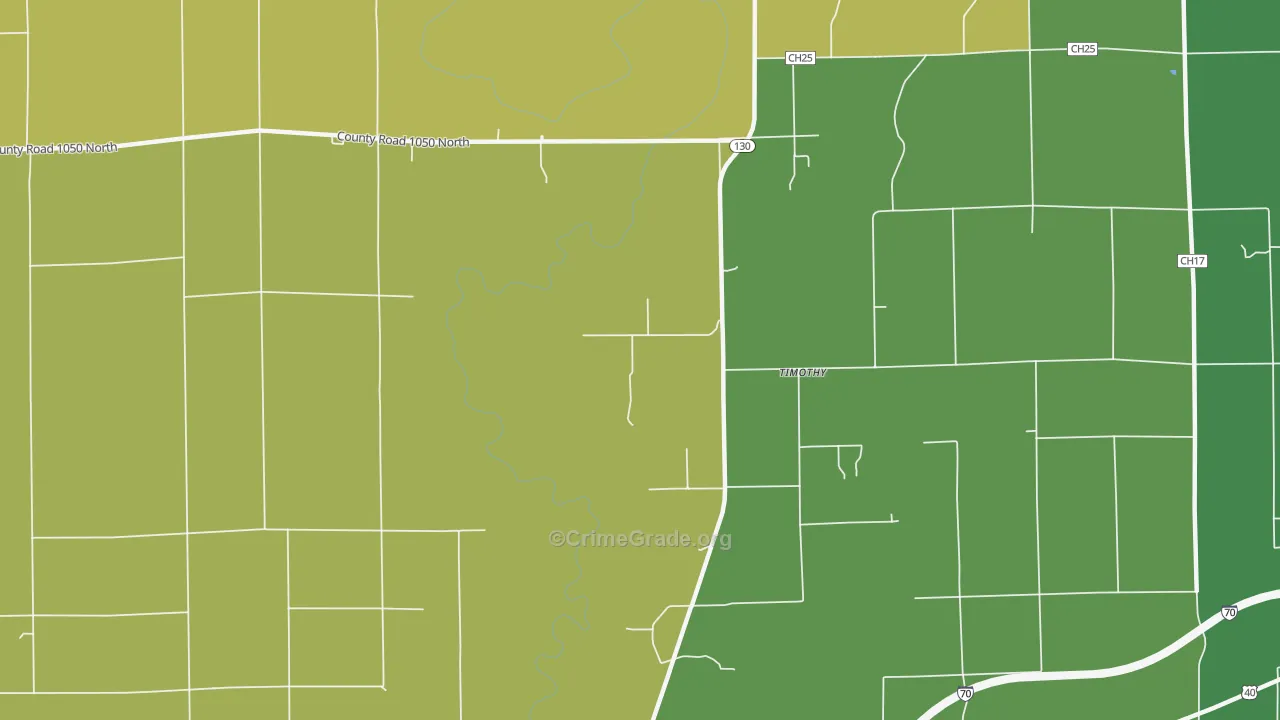 Timothy, IL Map of Vandalism Rates