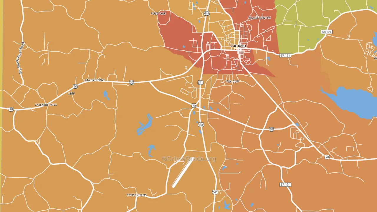 Tin Cup, TN Map of Vandalism Rates