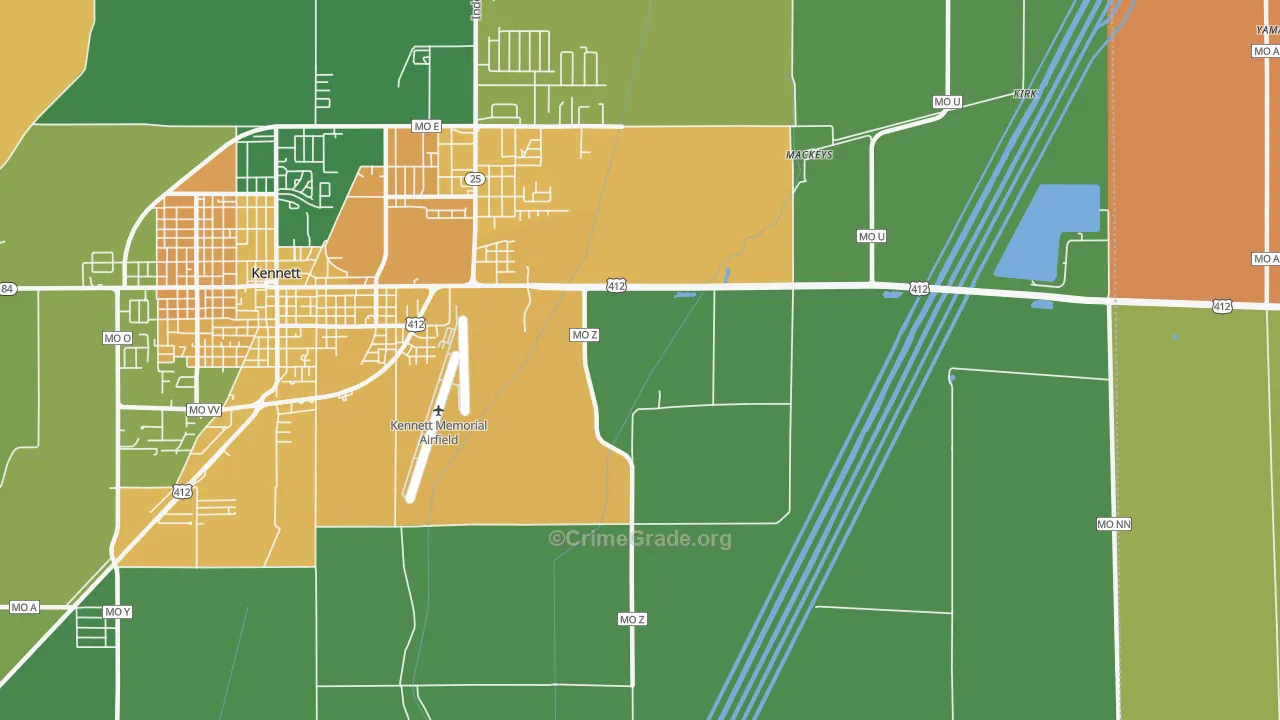 Tinkerville, MO Map of Vandalism Rates