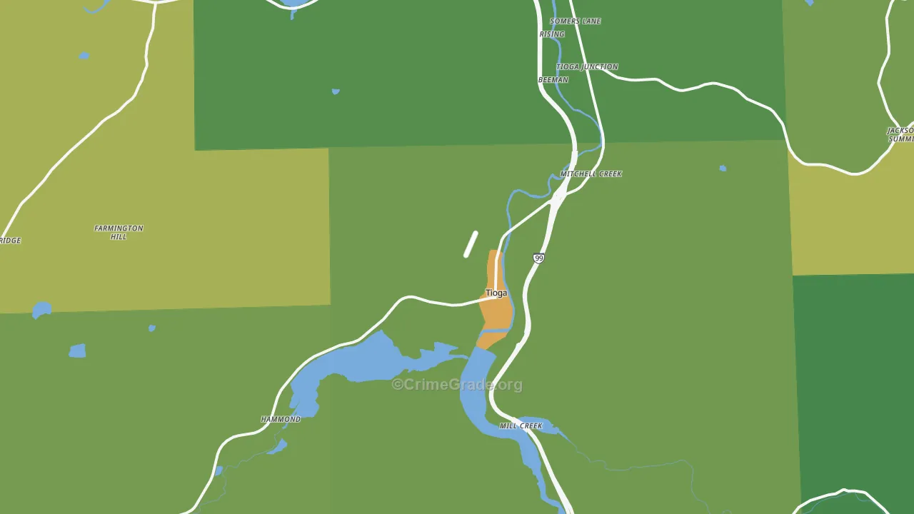 Tioga, PA Map of Vandalism Rates