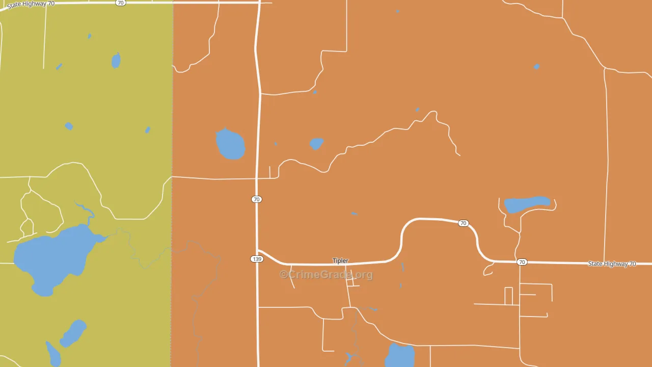 Tipler, WI Map of Vandalism Rates