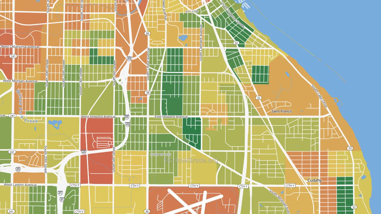 Tippecanoe, Milwaukee, WI Map of Vandalism Rates