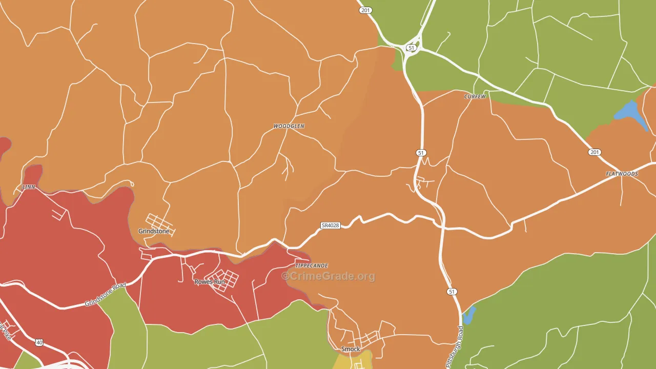 Tippecanoe, PA Map of Vandalism Rates