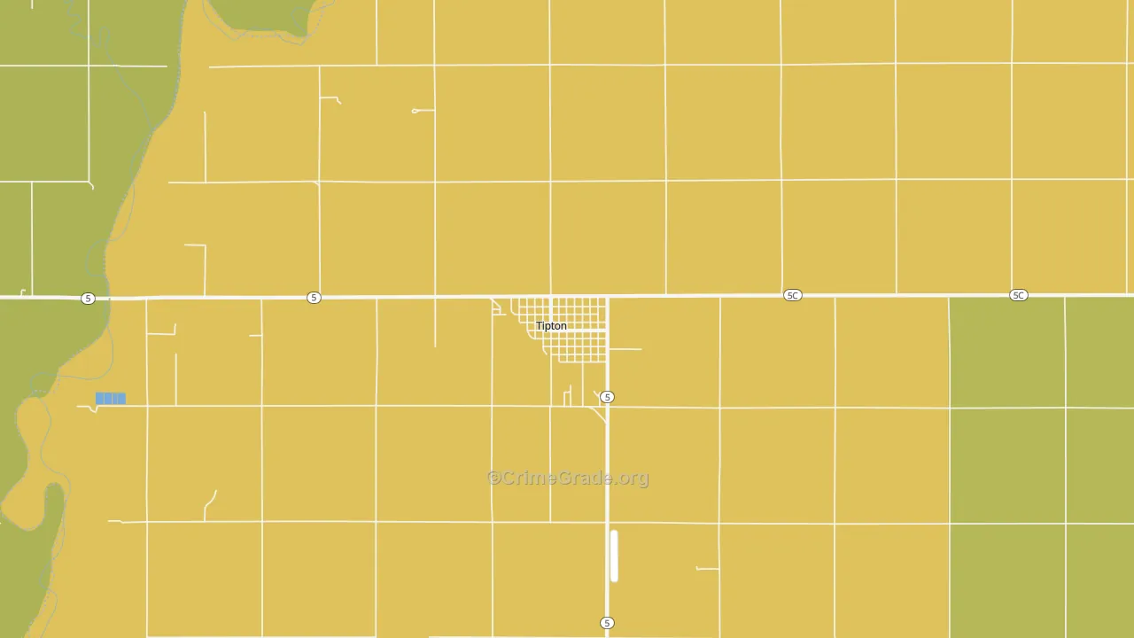 Tipton, OK Map of Vandalism Rates