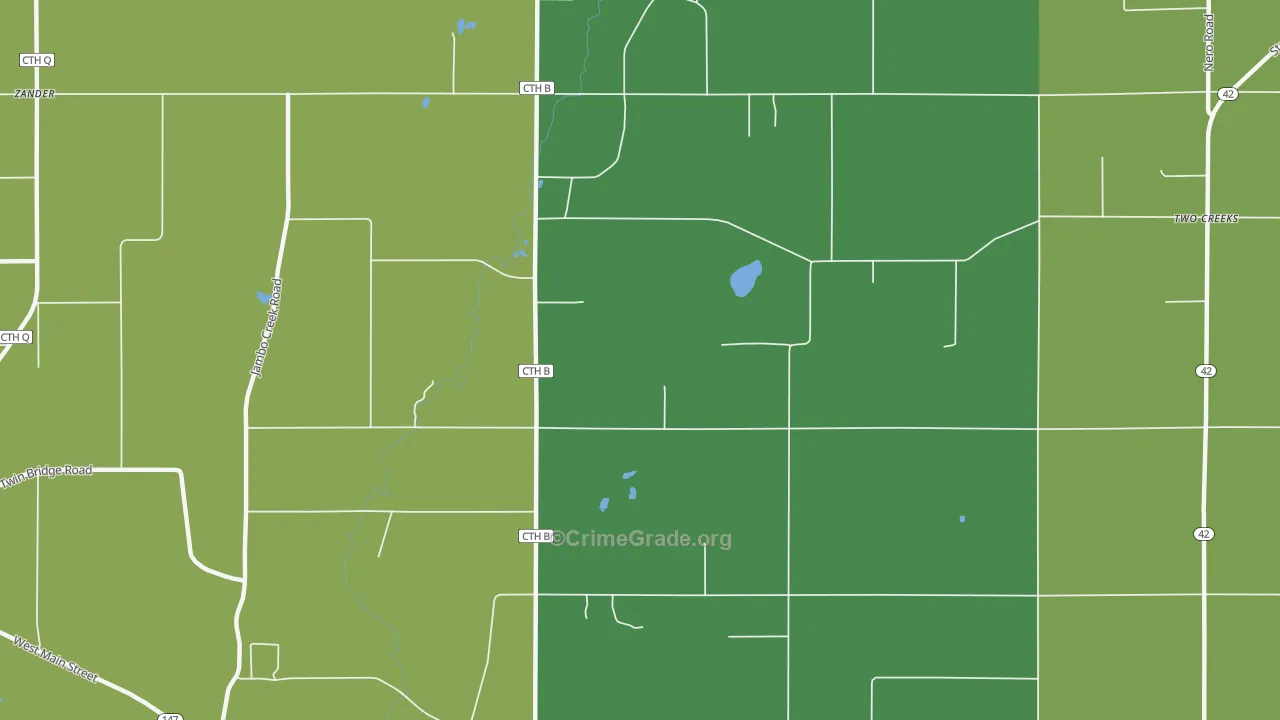 Tisch Mills, WI Map of Vandalism Rates