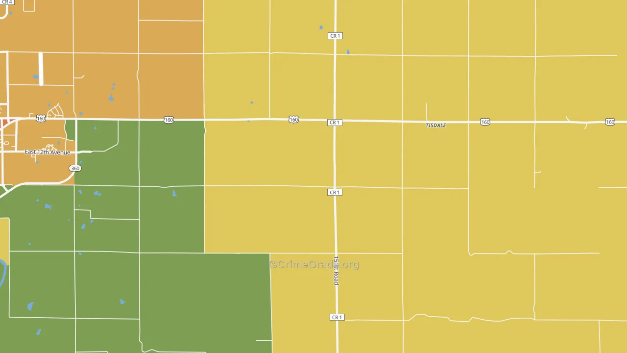 Tisdale, KS Map of Vandalism Rates