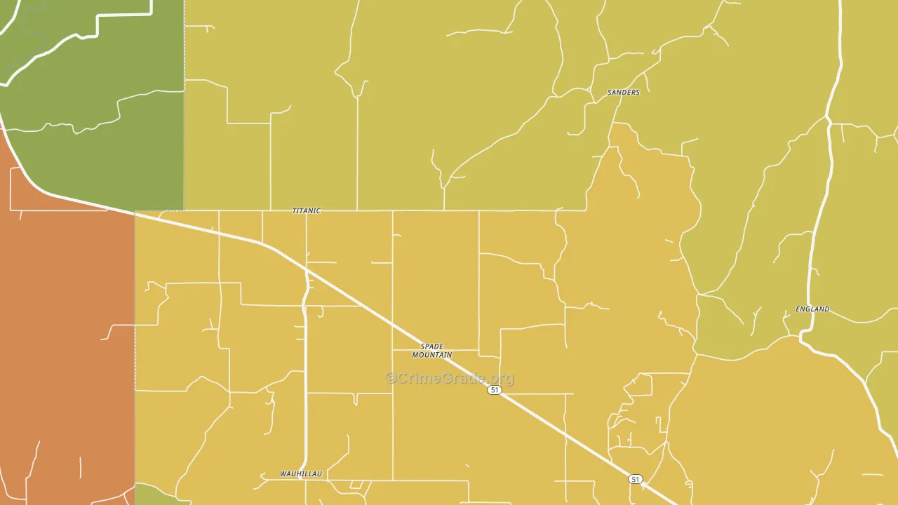 Titanic, OK Map of Vandalism Rates