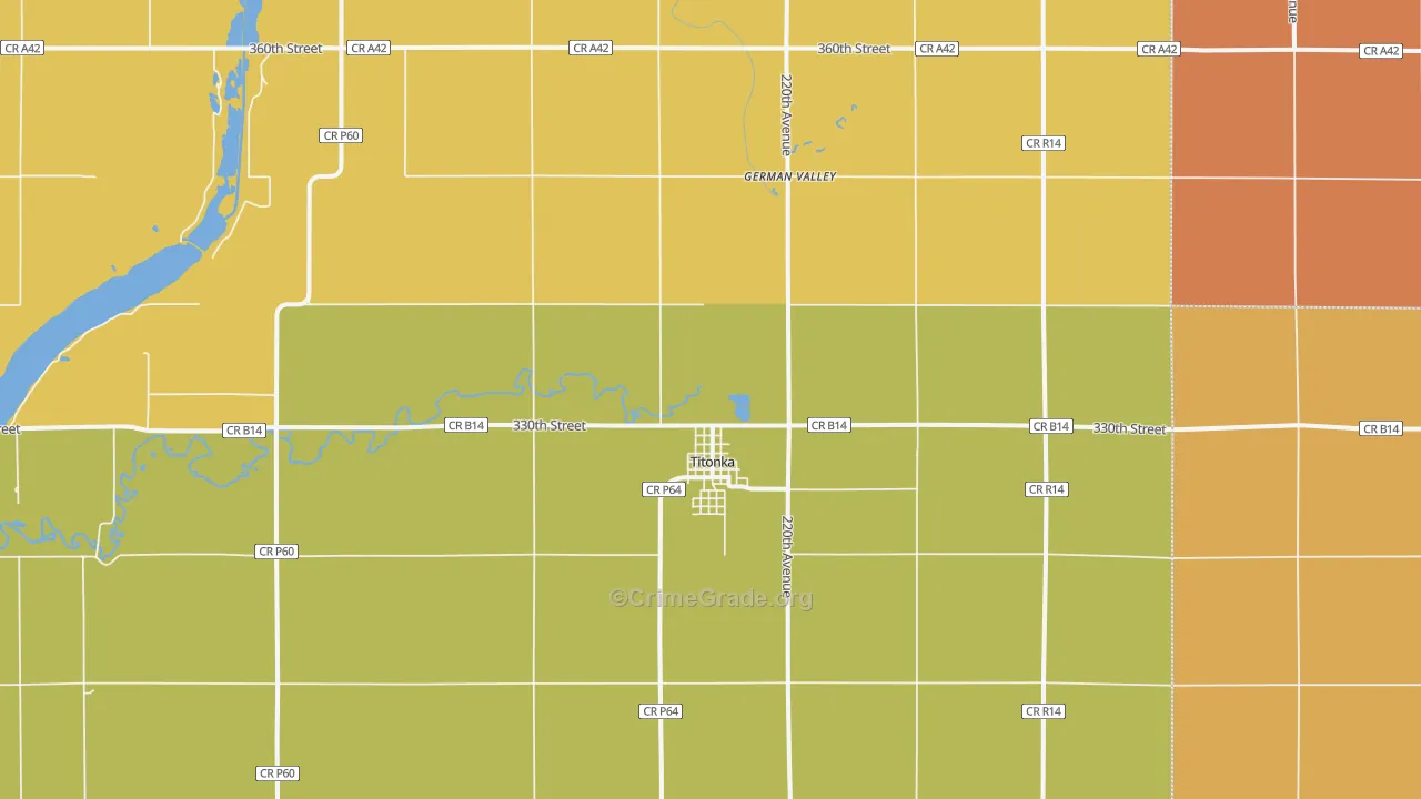 Titonka, IA Map of Vandalism Rates