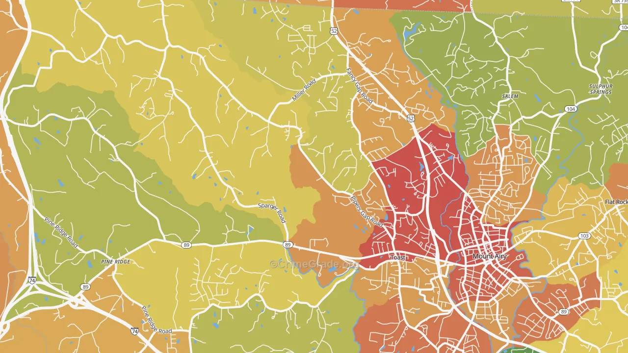 Toast, NC Map of Vandalism Rates