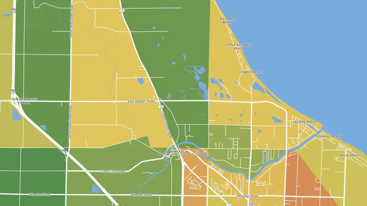 Tobico Beach, MI Map of Vandalism Rates