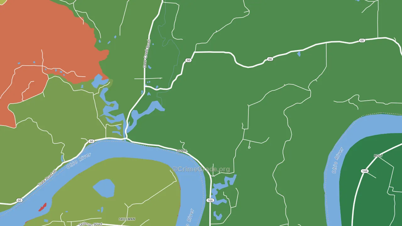 Tobinsport, IN Map of Vandalism Rates