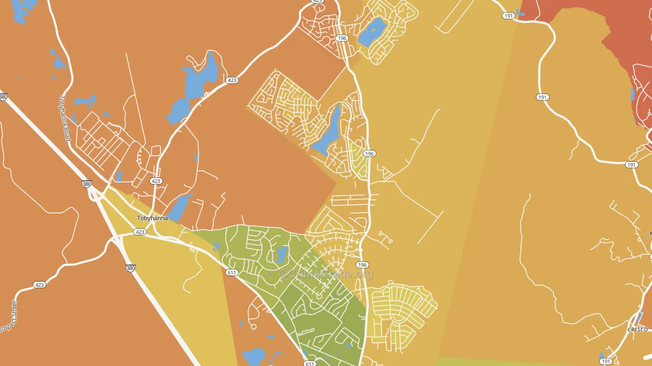 Tobyhanna, PA Map of Vandalism Rates