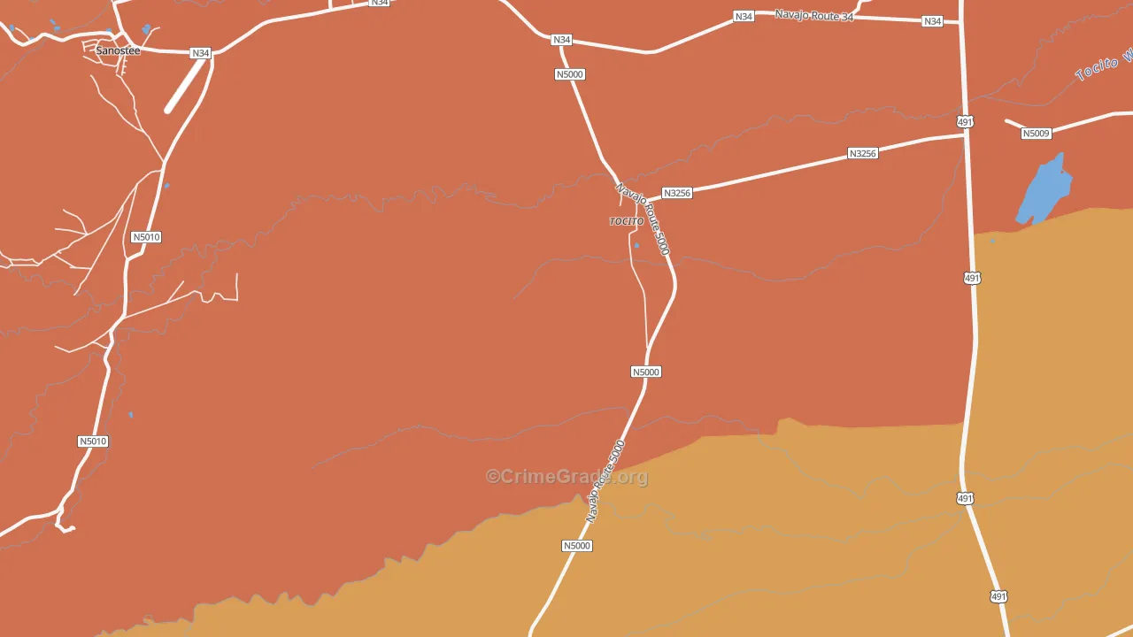 Tocito, NM Map of Vandalism Rates