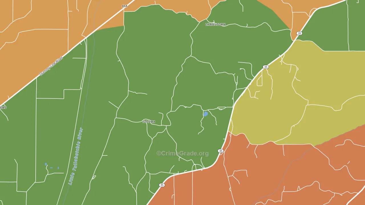 Tocowa, MS Map of Vandalism Rates