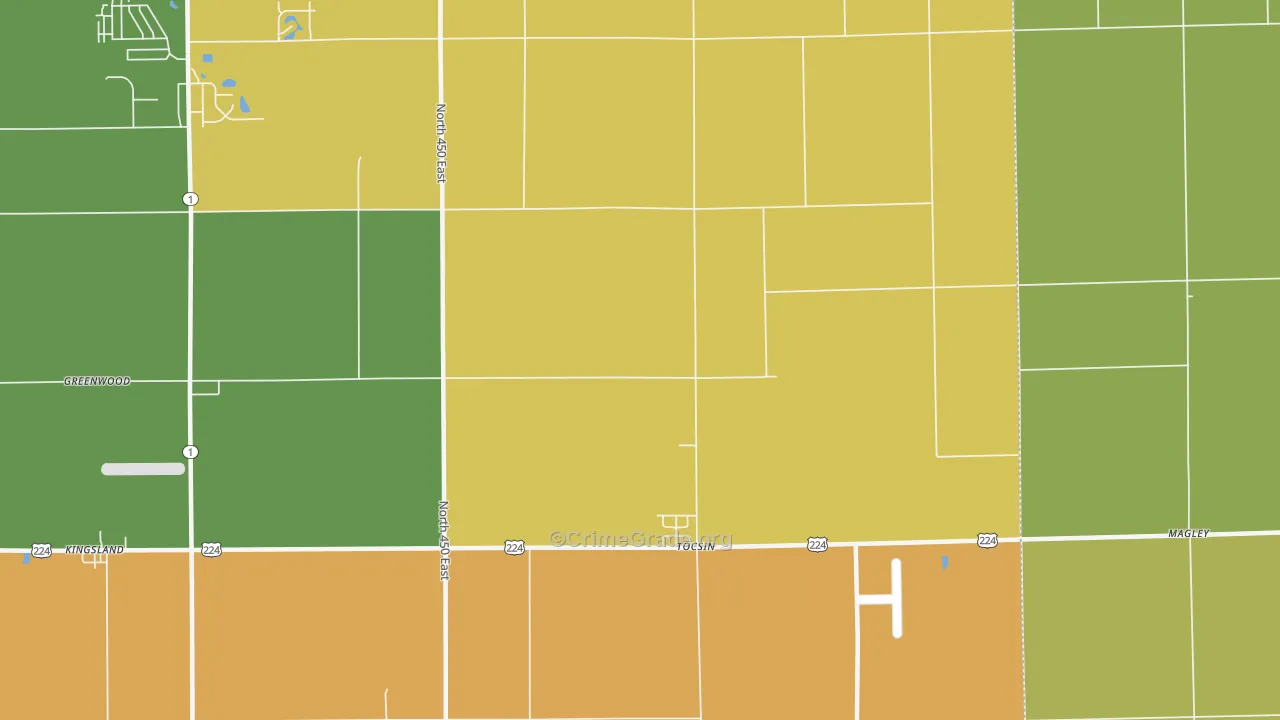 Tocsin, IN Map of Vandalism Rates