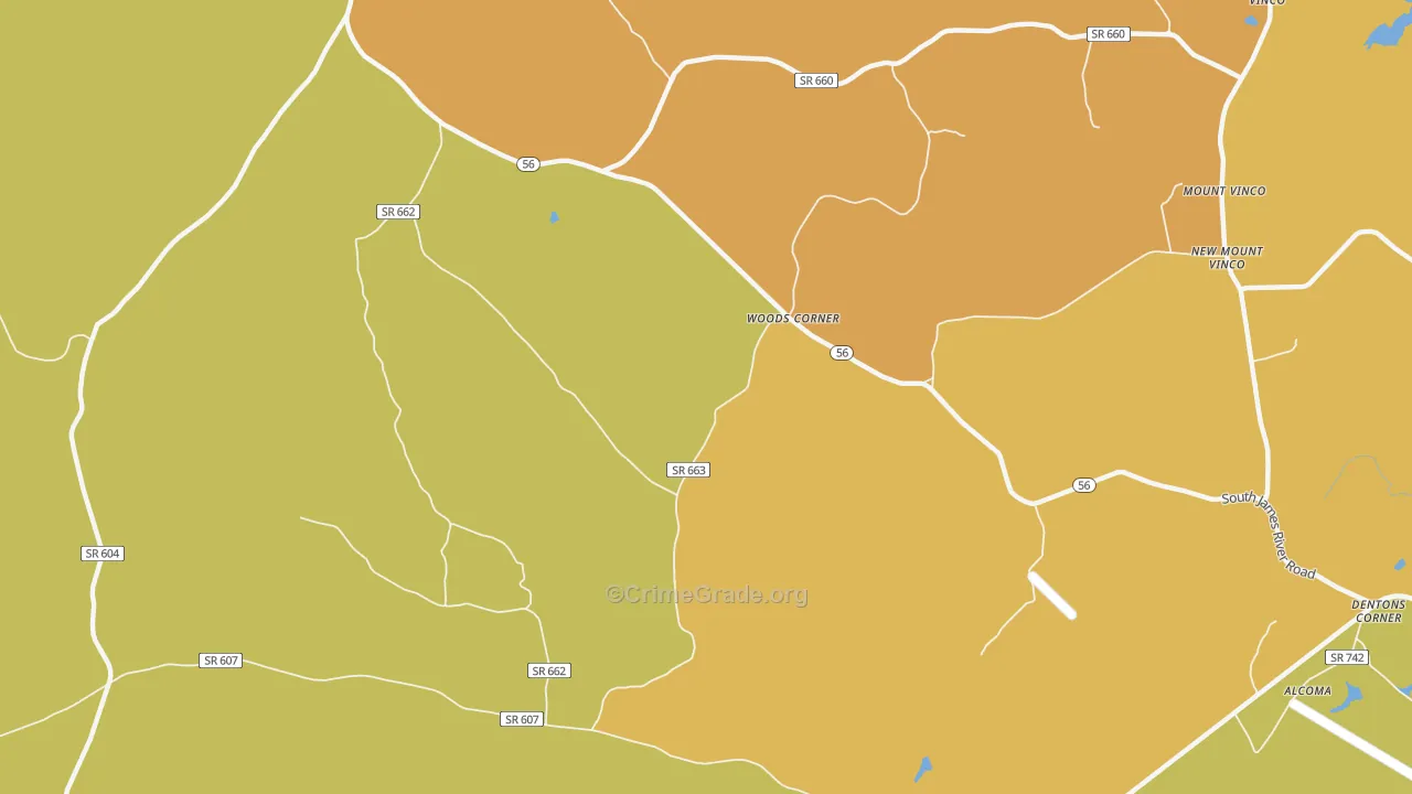 Toga, VA Map of Vandalism Rates
